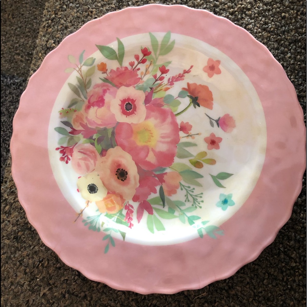 Set of 4 - Punch Studio Floral Melamine Dishes